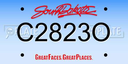 C2823O South Dakota License Plate