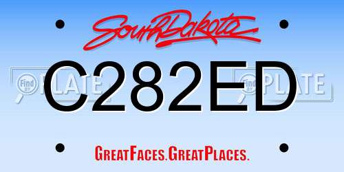 C282ED South Dakota License Plate