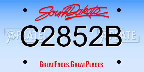 C2852B South Dakota License Plate