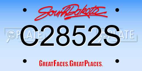 C2852S South Dakota License Plate