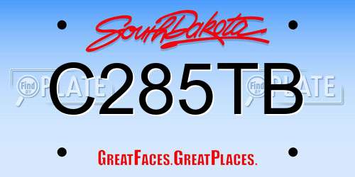 C285TB South Dakota License Plate