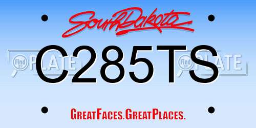 C285TS South Dakota License Plate