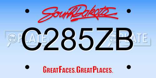 C285ZB South Dakota License Plate