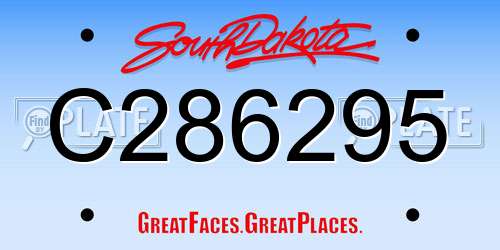 C286295 South Dakota License Plate