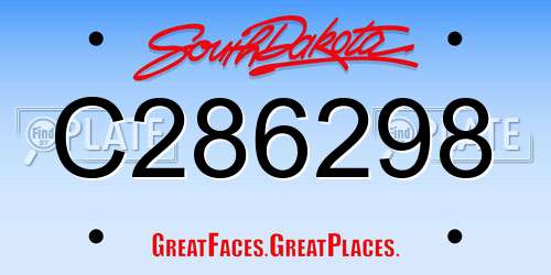 C286298 South Dakota License Plate