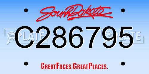 C286795 South Dakota License Plate