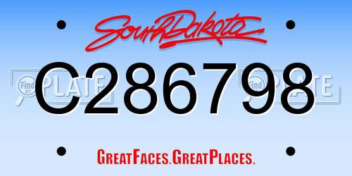 C286798 South Dakota License Plate