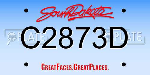 C2873D South Dakota License Plate