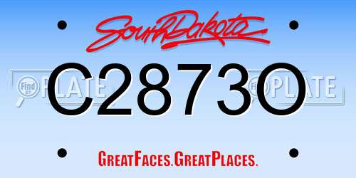 C2873O South Dakota License Plate