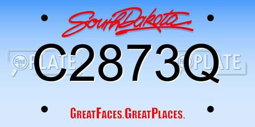 C2873Q South Dakota License Plate