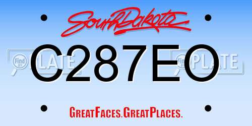C287EO South Dakota License Plate