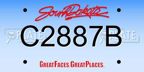 C2887B South Dakota License Plate
