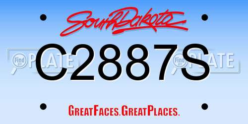 C2887S South Dakota License Plate