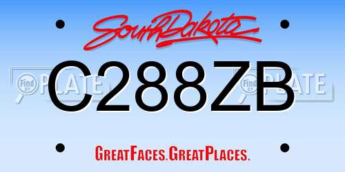 C288ZB South Dakota License Plate