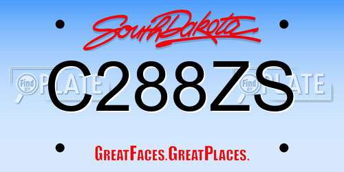C288ZS South Dakota License Plate