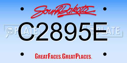 C2895E South Dakota License Plate