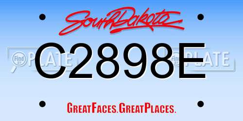 C2898E South Dakota License Plate