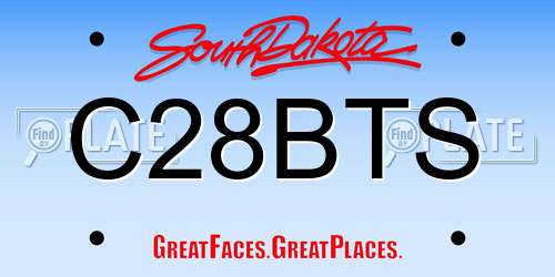 C28BTS South Dakota License Plate