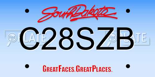 C28SZB South Dakota License Plate