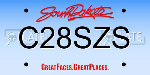 C28SZS South Dakota License Plate