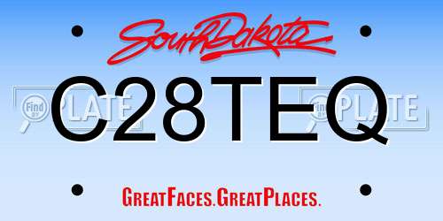 C28TEQ South Dakota License Plate