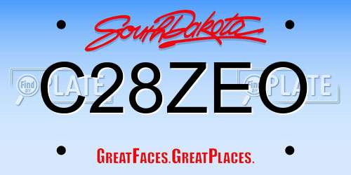 C28ZEO South Dakota License Plate