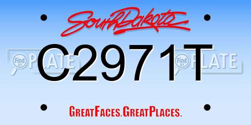 C2971T South Dakota License Plate