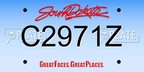 C2971Z South Dakota License Plate