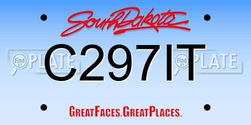 C297IT South Dakota License Plate