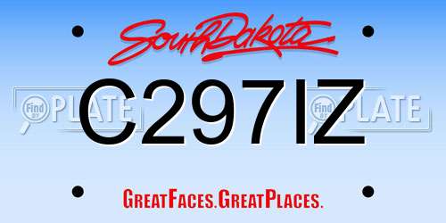 C297IZ South Dakota License Plate
