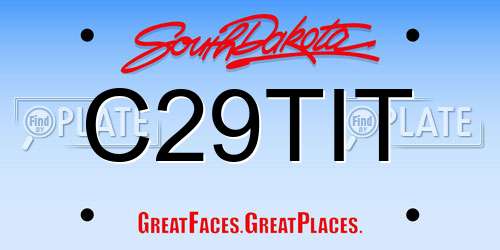 C29TIT South Dakota License Plate