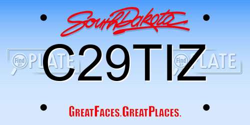 C29TIZ South Dakota License Plate