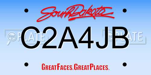 C2A4JB South Dakota License Plate