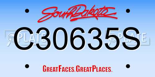 C30635S South Dakota License Plate