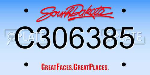 C306385 South Dakota License Plate
