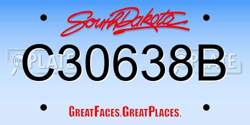 C30638B South Dakota License Plate