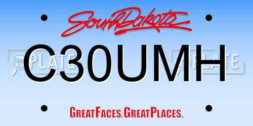 C30UMH South Dakota License Plate