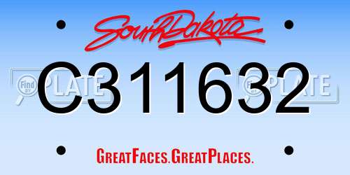C311632 South Dakota License Plate