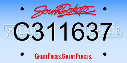 C311637 South Dakota License Plate