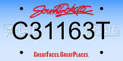 C31163T South Dakota License Plate