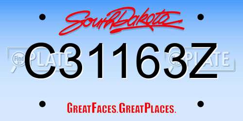C31163Z South Dakota License Plate