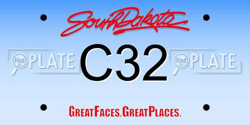 C32 South Dakota License Plate