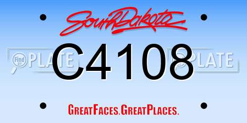 C4108 South Dakota License Plate