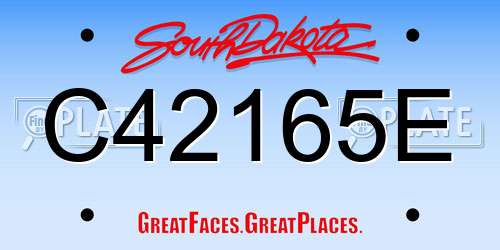 C42165E South Dakota License Plate