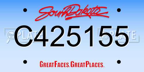 C425155 South Dakota License Plate