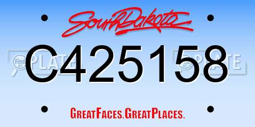 C425158 South Dakota License Plate