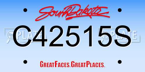C42515S South Dakota License Plate