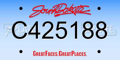 C425188 South Dakota License Plate