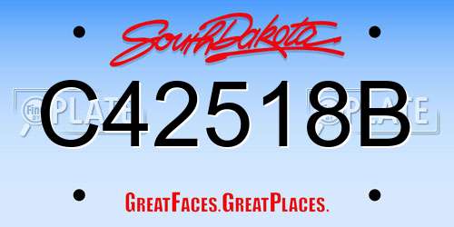 C42518B South Dakota License Plate
