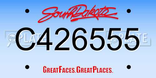 C426555 South Dakota License Plate